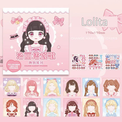 Cute Makeup Sticker Dress-Up Book for Girls