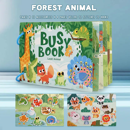 Montessori Baby Busy Book My First Quiet Book Paste Early Learning Education Toy Children Matching Game Toys for Kids 1 2 3 Year