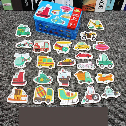 Toddler Matching Puzzle Cards – Animals, Fruits & Vehicles Learning Game