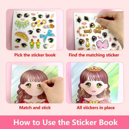 10books Princess Sticker Book for Girls 3+ | DIY Dress-Up Activity, Creative Craft Gift & Party Favors | Chinese Edition