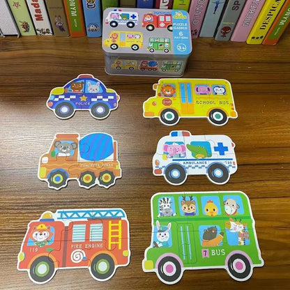 Toddler Matching Puzzle Cards – Animals, Fruits & Vehicles Learning Game
