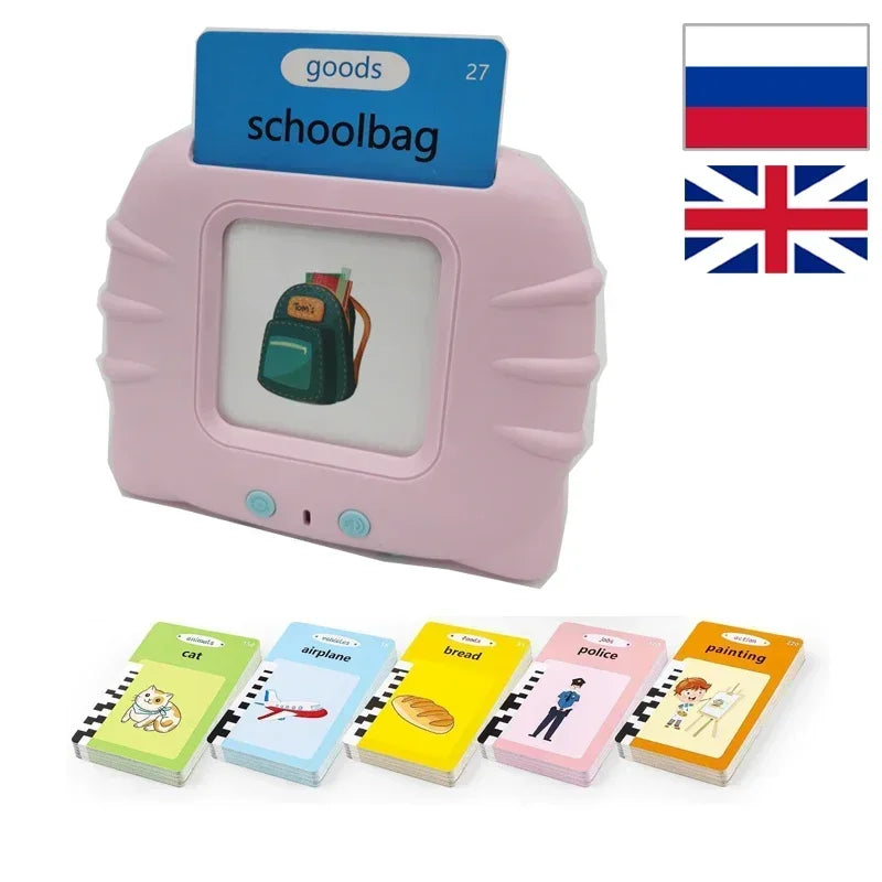 Talking Flash Cards Reading Machine | 112 Cards 224 Contents Bilingual Learning Toy for Kids Ages 3–12