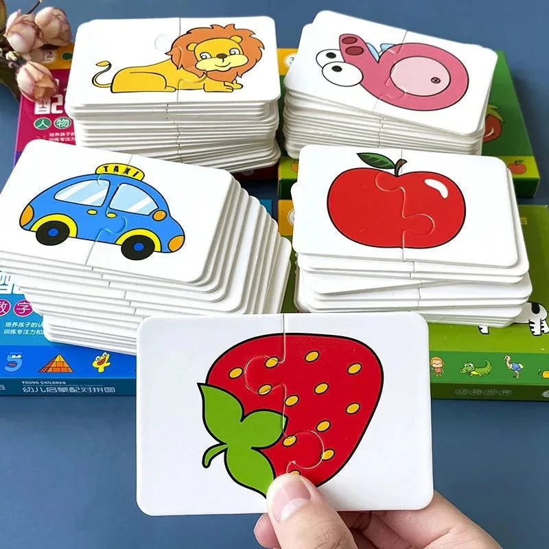 Toddler Matching Puzzle Cards – Animals, Fruits & Vehicles Learning Game