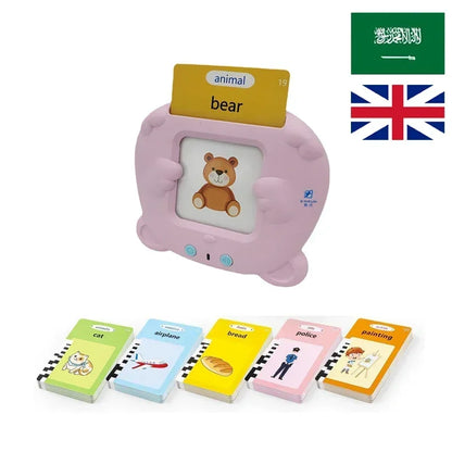 Talking Flash Cards Reading Machine | 112 Cards 224 Contents Bilingual Learning Toy for Kids Ages 3–12