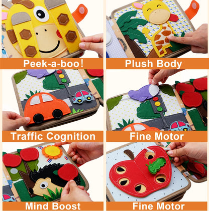 Montessori Felt Quiet Book | 3D Soft Cloth Activity Book for Kids Ages 3–6