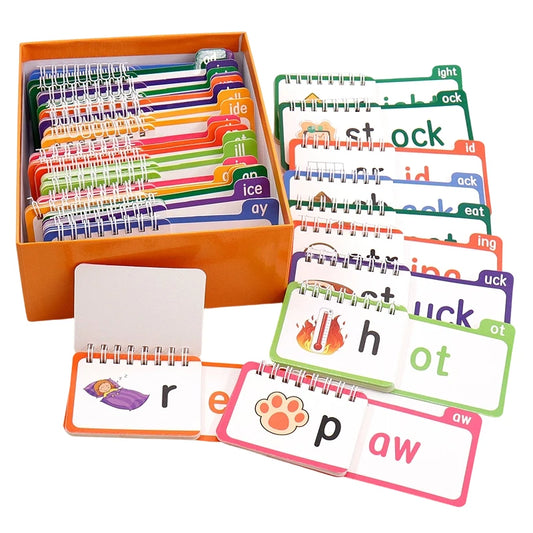 Phonics word family flip book kit with 30 read and rhyme books for kids ages 4-8 — by SMAZON