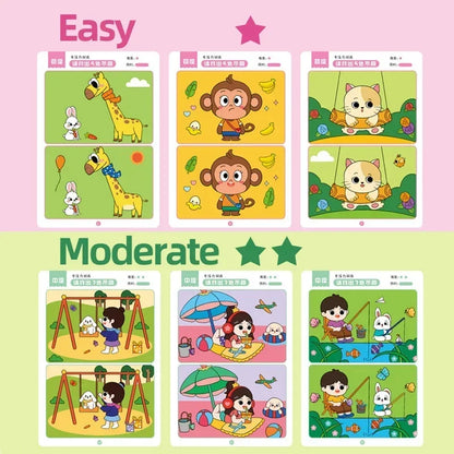 64pcs Kids Montessori Educational Game Cards Error-finding Games Baby Early Education Toys Concentration Training Reusable Cards