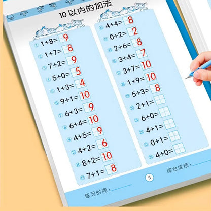 Children Addition and Subtraction Book Learning Mathematics Textbook Handwritten Arithmetic Exercise Books for Kid 2-5