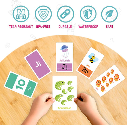 58PCS Toddler Learning Flash Cards – Alphabet, Numbers, Shapes & Colors