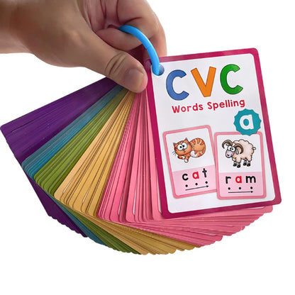 Kids Montessori English Word Lists Cards CVC Words Flashcards Phonics Sight Words Learning Tool Speech Therapy  Learning Toys