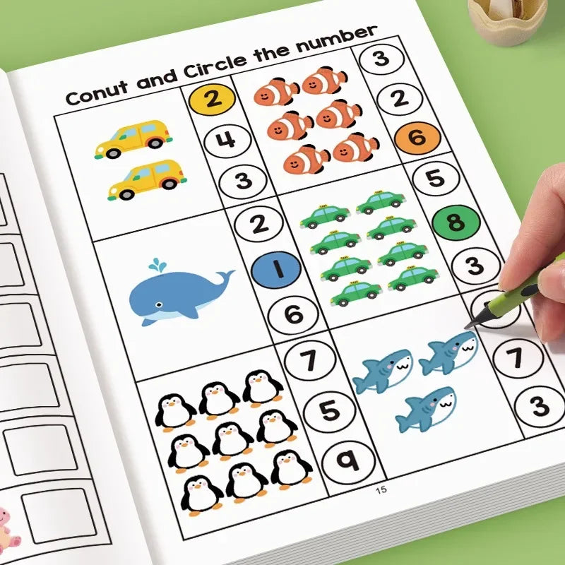 64 Pages Fun Math Workbook for Kids – Number Tracing & Counting Activities