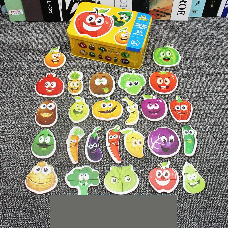 Toddler Matching Puzzle Cards – Animals, Fruits & Vehicles Learning Game