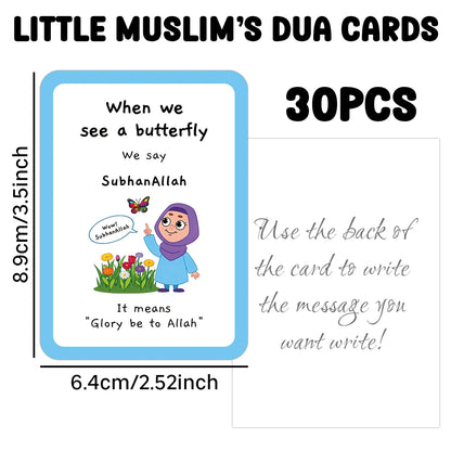 30pcs Little Muslim's Dua Cards,Educational Kit Teaching Islamic Supplications For Activity,Ramadan Gift,Sunday School Supplies