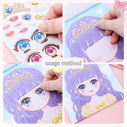Cute Makeup Sticker Dress-Up Book for Girls