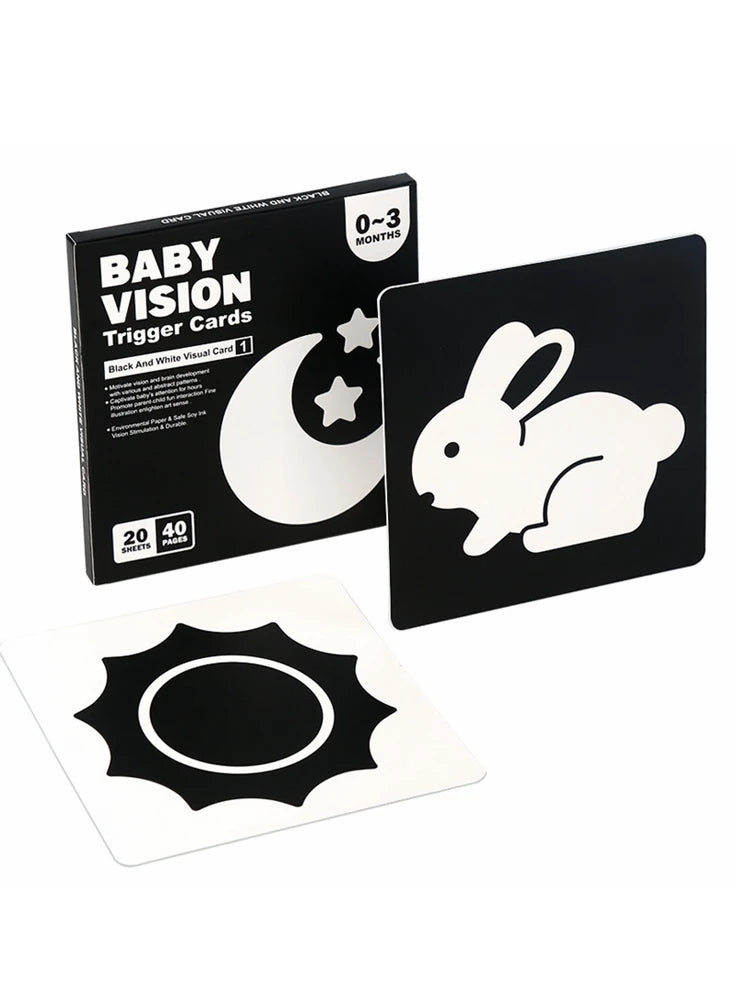 Early Education Toys For Baby Montessori Black White Flash Cards High Contrast Visual Stimulation Cards Baby Montessori Toys