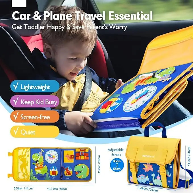 Montessori Busy Board Backpack for Toddlers – 18-in-1 Learning Activities