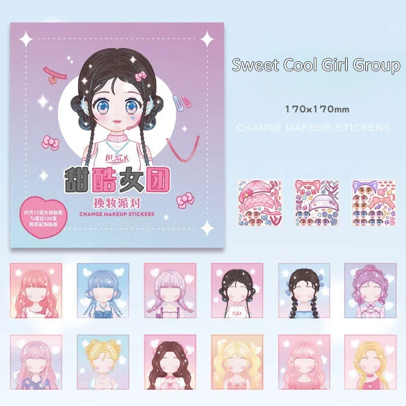Cute Makeup Sticker Dress-Up Book for Girls