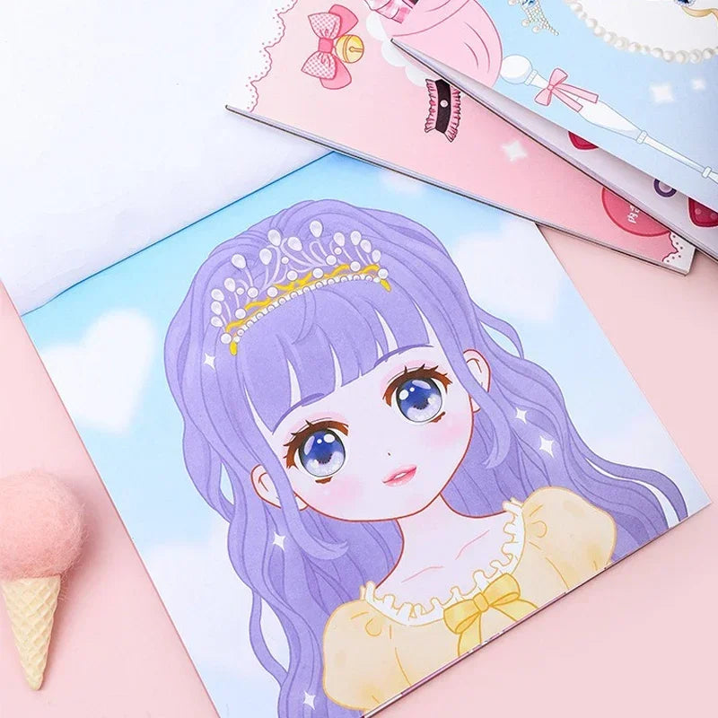 Cute Makeup Sticker Dress-Up Book for Girls