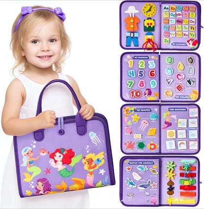 Montessori Busy Board Backpack for Toddlers – 18-in-1 Learning Activities