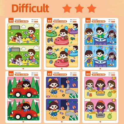 64pcs Kids Montessori Educational Game Cards Error-finding Games Baby Early Education Toys Concentration Training Reusable Cards