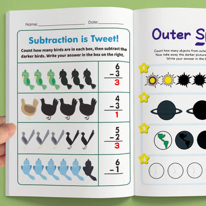 64 Pages Addition & Subtraction Math Workbook for Kids Ages 3-8 Colorful Number Tracing & Decomposition Practice Book