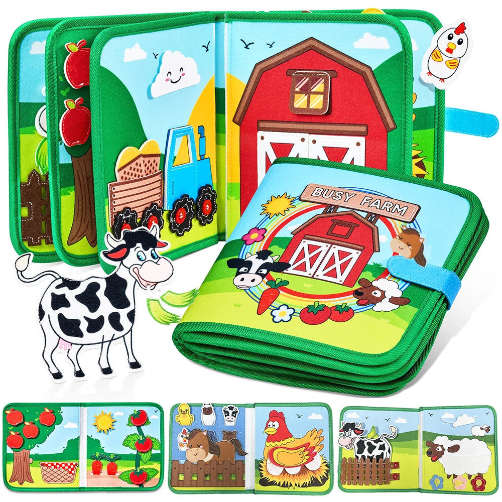 Montessori Felt Quiet Book | 3D Soft Cloth Activity Book for Kids Ages 3–6
