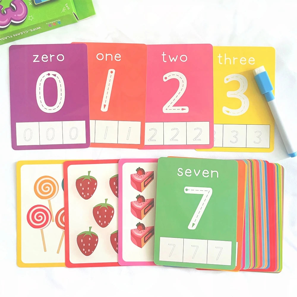 Engaging 36-Card Set: Children's Number Cognition Flashcards for Reading Writing Early Math Learning Montessori Educational Toy