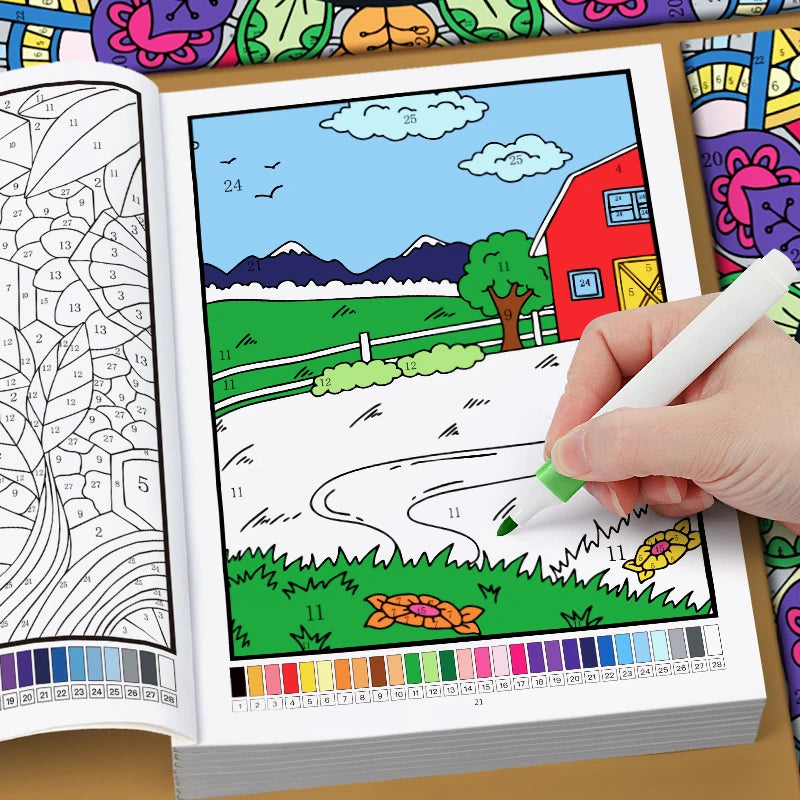 Color by Number Coloring Book for Adults – 32 Pages Stress Relief Activity Book