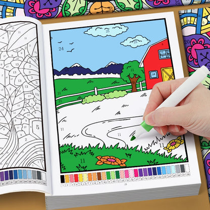 Color by Number Coloring Book for Adults – 32 Pages Stress Relief Activity Book