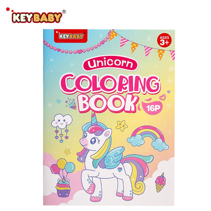 16 Pages Boys Girls Children's Coloring Books Mermaid Dinosaur Unicorn Baby Drawing Book School Early Education Stationery Toys
