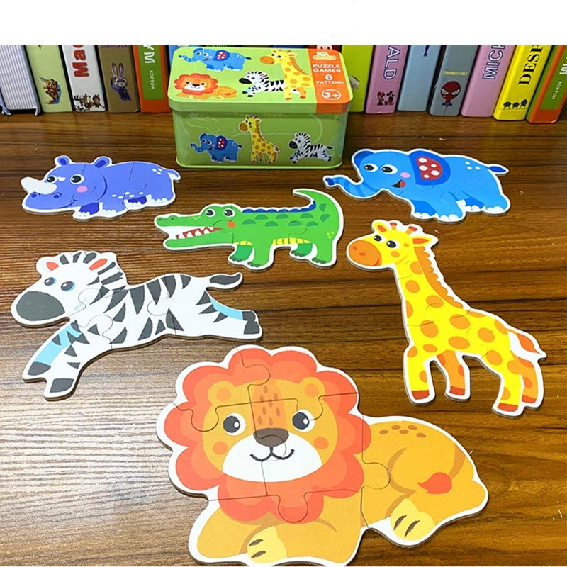 Toddler Matching Puzzle Cards – Animals, Fruits & Vehicles Learning Game