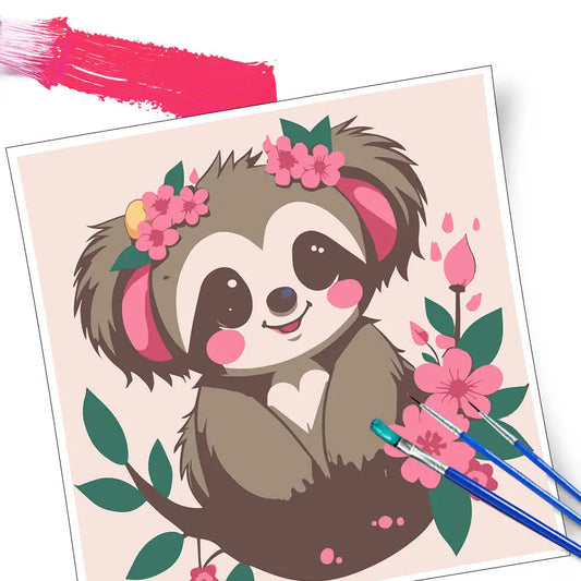 HUACAN 3PCS Diy Drawing By Numbers Koala animal Digital Painting By Numbers Sloth Panda Simple And Easy To Operate Home Decor