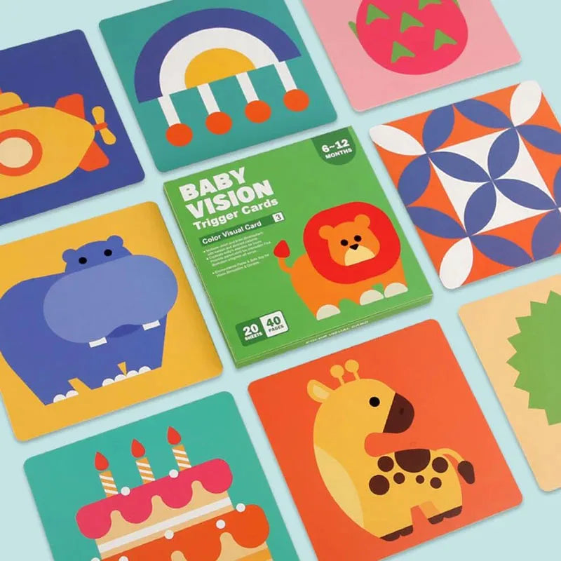 Early Education Toys For Baby Montessori Black White Flash Cards High Contrast Visual Stimulation Cards Baby Montessori Toys