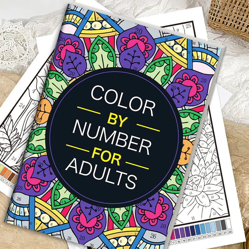 Color by Number Coloring Book for Adults – 32 Pages Stress Relief Activity Book