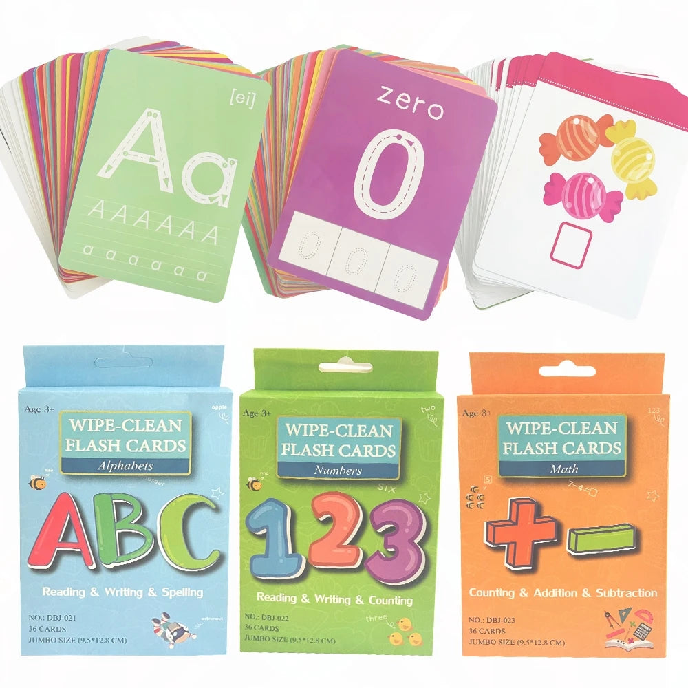 Engaging 36-Card Set: Children's Number Cognition Flashcards for Reading Writing Early Math Learning Montessori Educational Toy