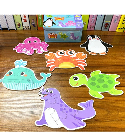 Toddler Matching Puzzle Cards – Animals, Fruits & Vehicles Learning Game