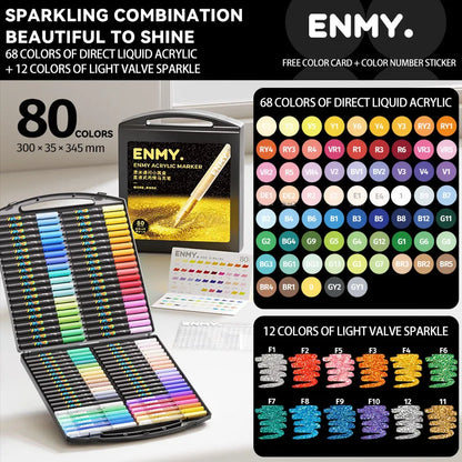 12pcs Glitter Color Shiny Pens Set Bling Sparkling Highlighter Marker 7mm Brush for Drawing Painting Art School Metallic Glitter