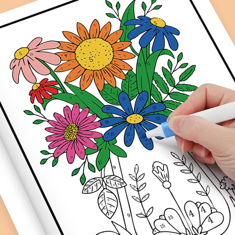 Color by Number Coloring Book for Adults – 32 Pages Stress Relief Activity Book