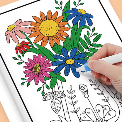 Color by Number Coloring Book for Adults – 32 Pages Stress Relief Activity Book