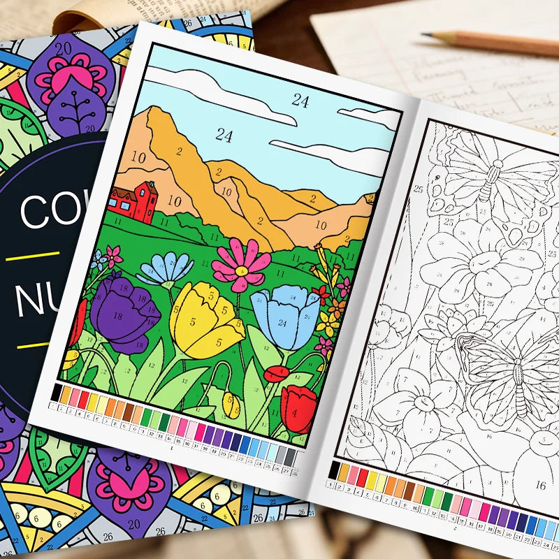 Color by Number Coloring Book for Adults – 32 Pages Stress Relief Activity Book