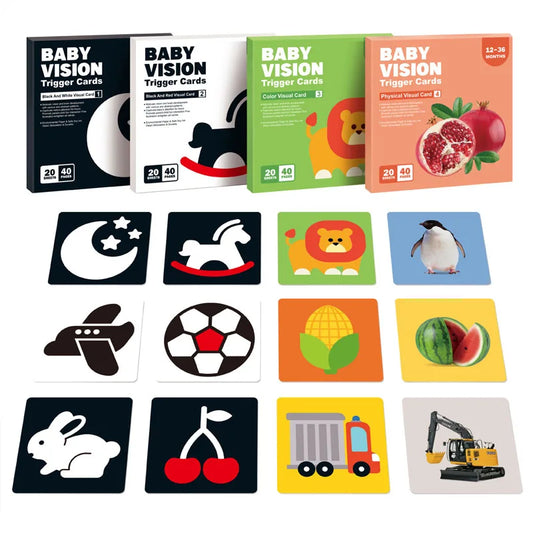 Early Education Toys For Baby Montessori Black White Flash Cards High Contrast Visual Stimulation Cards Baby Montessori Toys