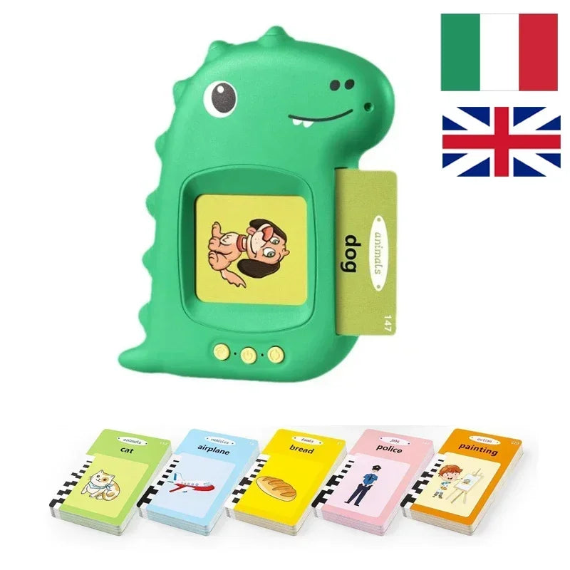 Talking Flash Cards Reading Machine | 112 Cards 224 Contents Bilingual Learning Toy for Kids Ages 3–12