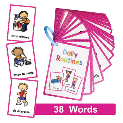 Montessori Kids English Words Learning Flashcards Early Educational Cards Classroom Supplies Kindergarten Teacher Teaching Aids
