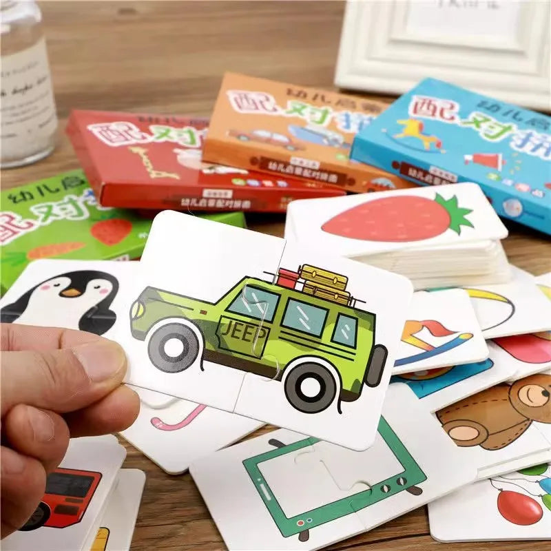 Toddler Matching Puzzle Cards – Animals, Fruits & Vehicles Learning Game