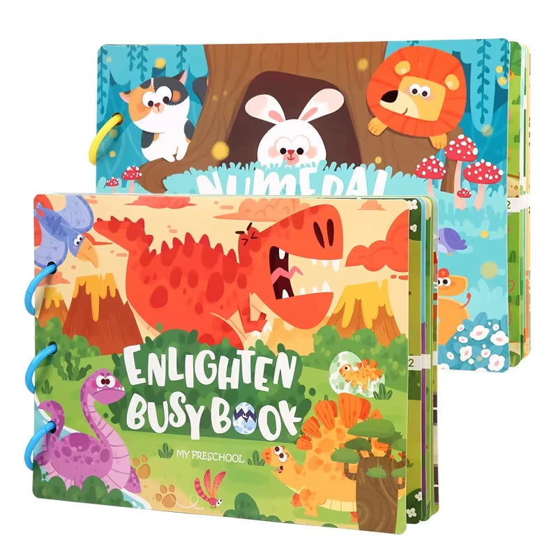 Montessori Baby Busy Book My First Quiet Book Paste Early Learning Education Toy Children Matching Game Toys for Kids 1 2 3 Year