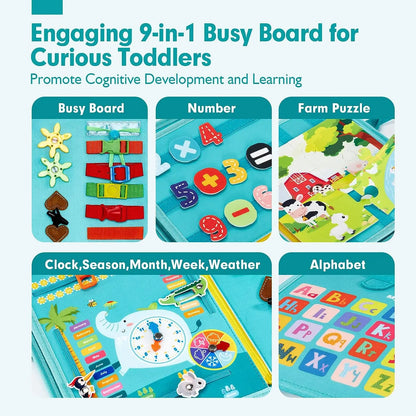 Montessori Busy Book Educational Toys For Toddler Portable Activity Travel Board Fine Motor Skills Early Education learing Toys