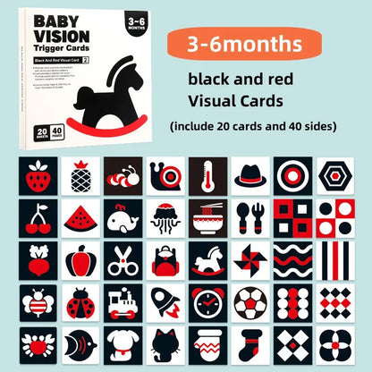 Early Education Toys For Baby Montessori Black White Flash Cards High Contrast Visual Stimulation Cards Baby Montessori Toys