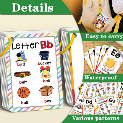 Alphabet Flash Cards,ABC Phonics Letters Flash Cards for Home and Classroom Lowercase and Uppercase Letter Cards,Educational Lea
