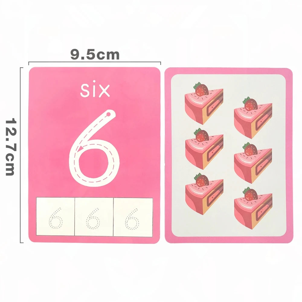 Engaging 36-Card Set: Children's Number Cognition Flashcards for Reading Writing Early Math Learning Montessori Educational Toy