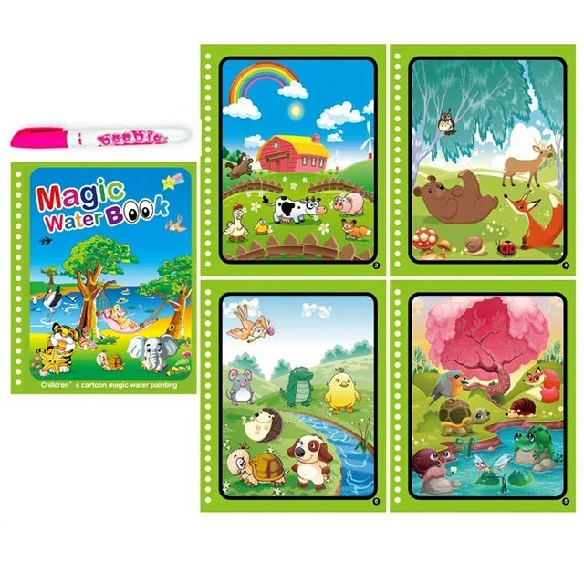 Drawing Coloring Books for Kids Magic Water Book with Pen 2 To 4 Years Old Children Learning  Education Toy Baby Montessori Toys